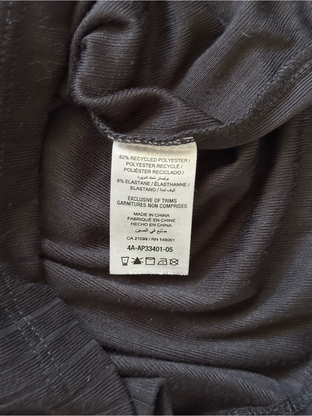 Ardene Basic Black Ribbed Ruched V-Neck Tank Top - Picture 6 of 6